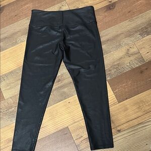 Intro. Women's Black Faux Leather Leggings Size Large